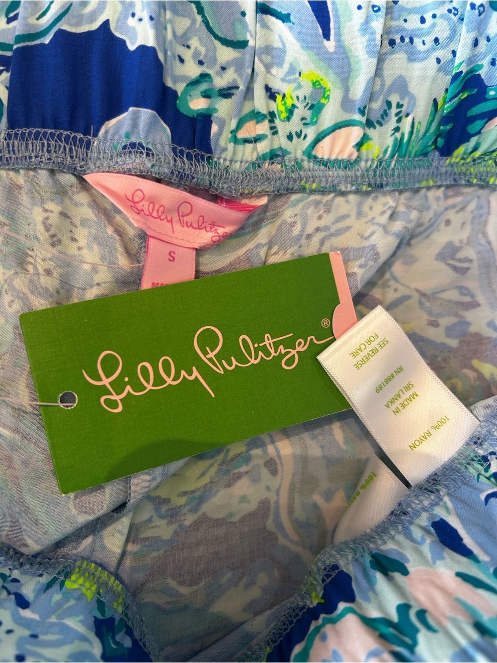 Lilly Pulitzer Bal Harbour Palazzo Pants Blue Sea Print NWT S Resort Coastal - Picture 2 of 5